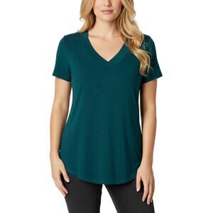 Market & Spruce Women’s Short Sleeve V-Neck Stretch Tee Green NWT Size Small